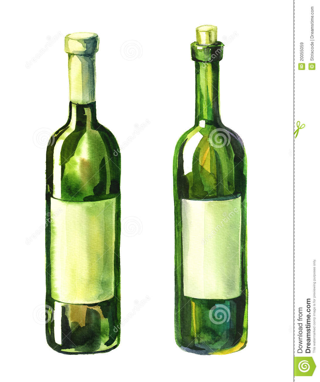 1092x1300 Watercolor Painting Glass Bottles Watercolour Illustration Of 2