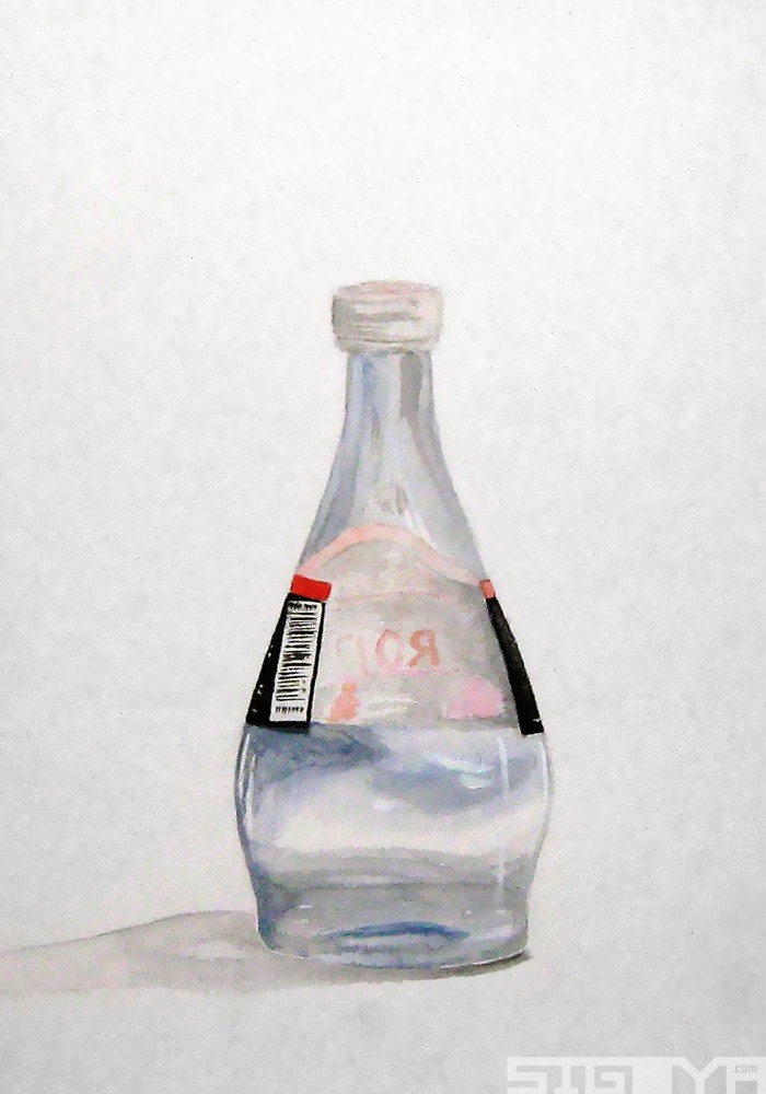 700x1000 Watercolor Study Glass Bottle Sigoya