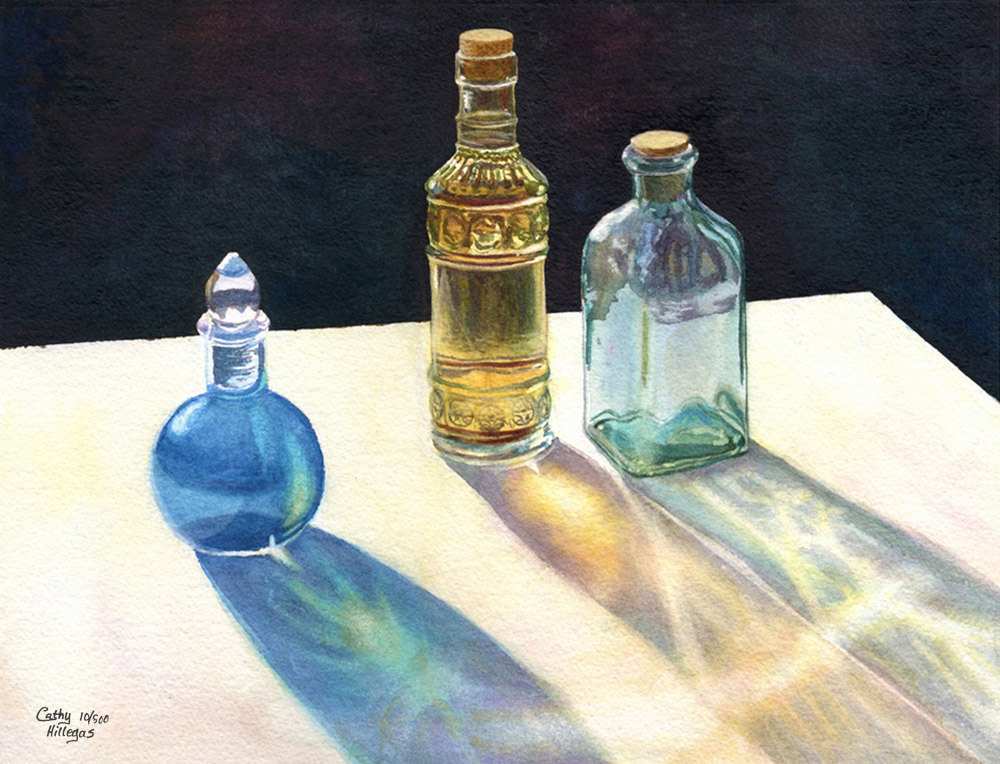 1000x764 Glass Bottle Painting Awesome Glass Bottles In Sun Art Watercolor