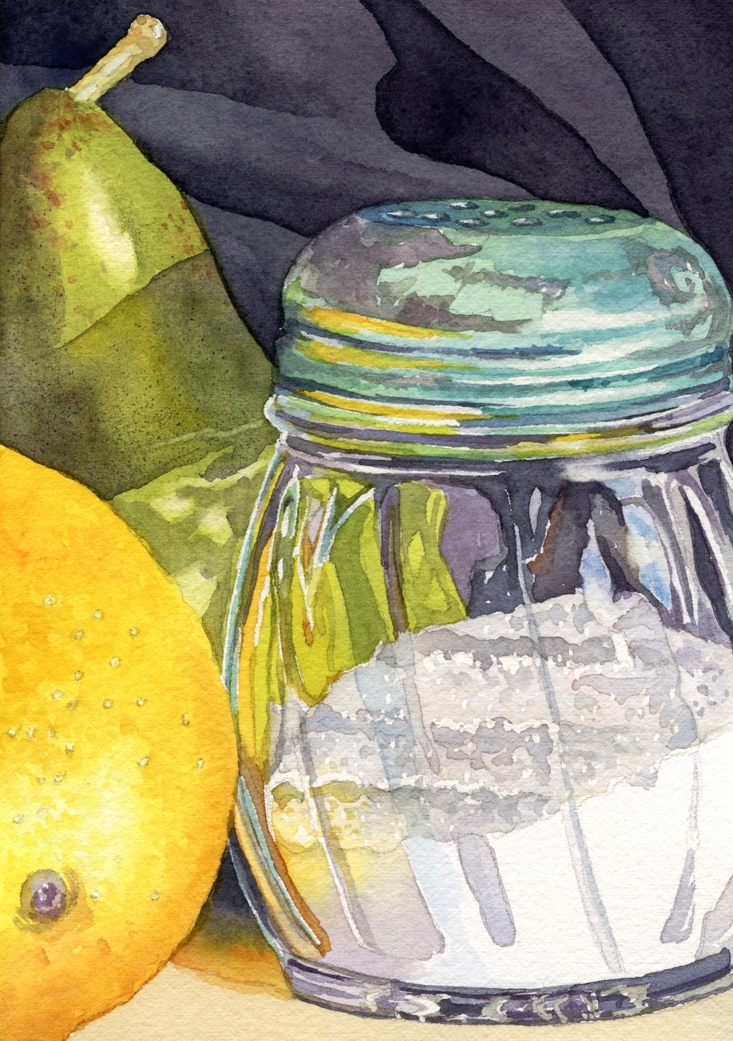 733x1041 Watercolor Reflections Painting Clear Glass In Watercolor