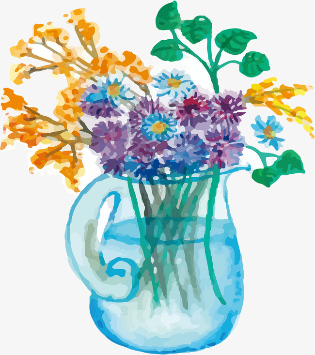 650x733 Watercolor Painted Glass Vase, Watercolor Vector, Vector Png, Vase