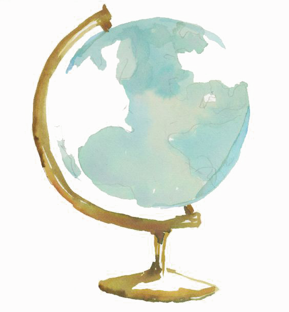 564x609 Globe Watercolor Painting Drawing