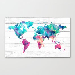 264x264 Watercolor Globe Canvas Prints Society6