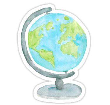375x360 Watercolor Globe Stickers By Ak Amp Co. Redbubble