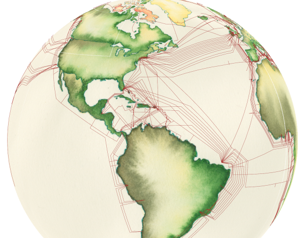 600x468 Elijah Meeks On Twitter Watercolor Globe With Undersea Cables As