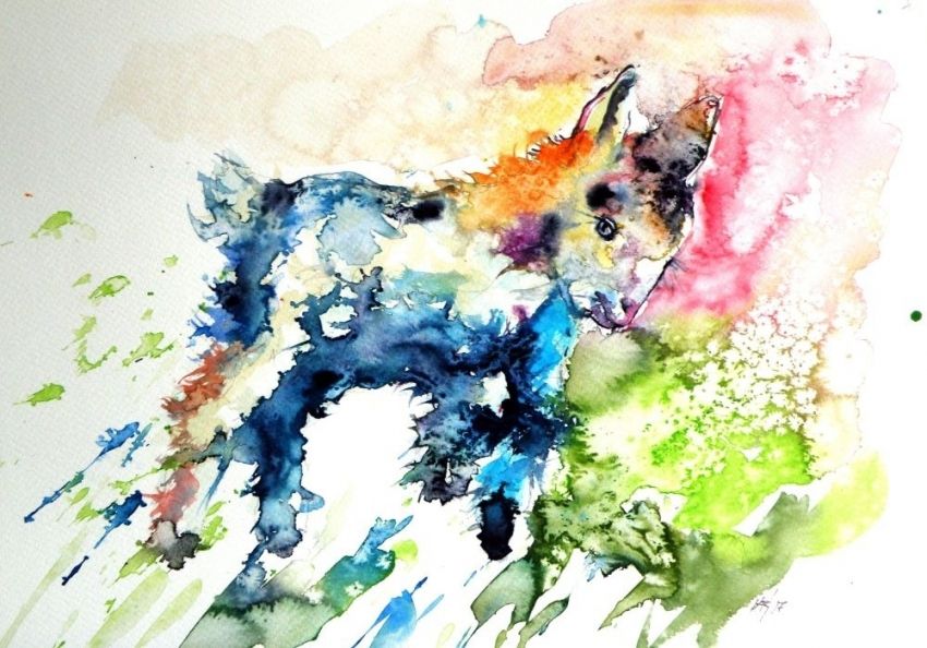 850x594 Baby Goat Playing Paintings By Kovacs Anna Brigitta