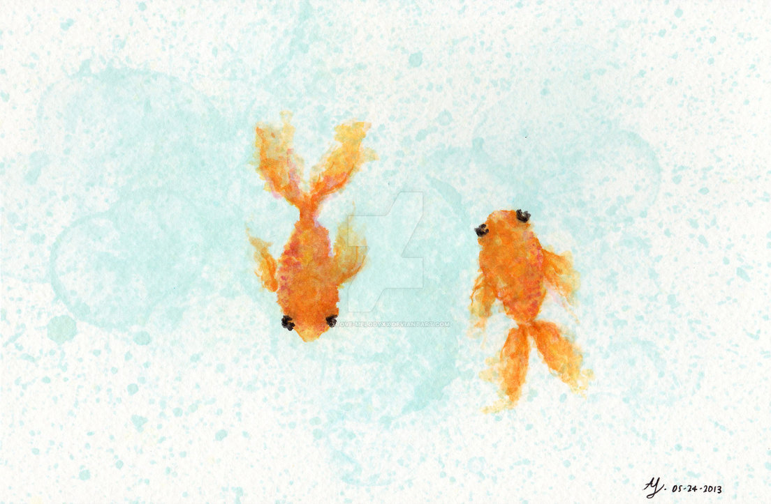 1104x723 Goldfish Watercolor By Xxlove Melodyxx