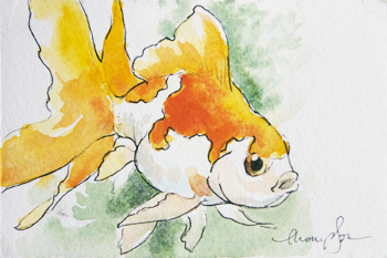 350x233 Tracie Thompson, Artist Winter Pond And A Watercolor Goldfish