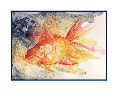 498x384 Watercolor Goldfish Note Cards