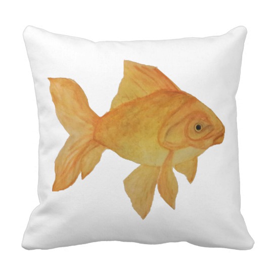 540x540 Watercolor Goldfish Throw Pillow
