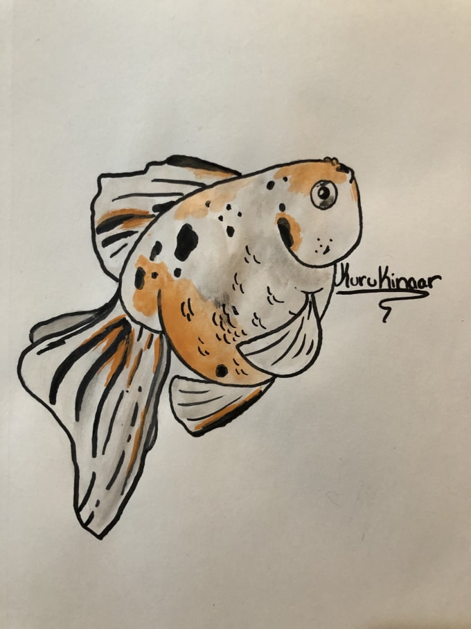 680x907 Create Watercolor Goldfish Paintings By Kurukinaar