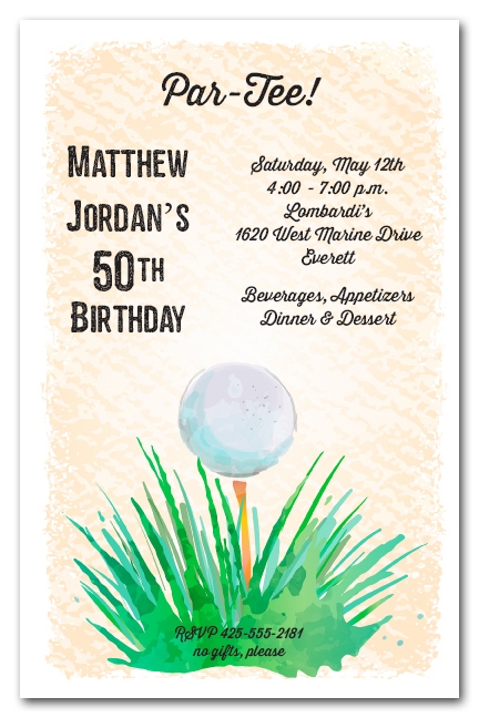 432x648 Watercolor Golf Ball Invitations
