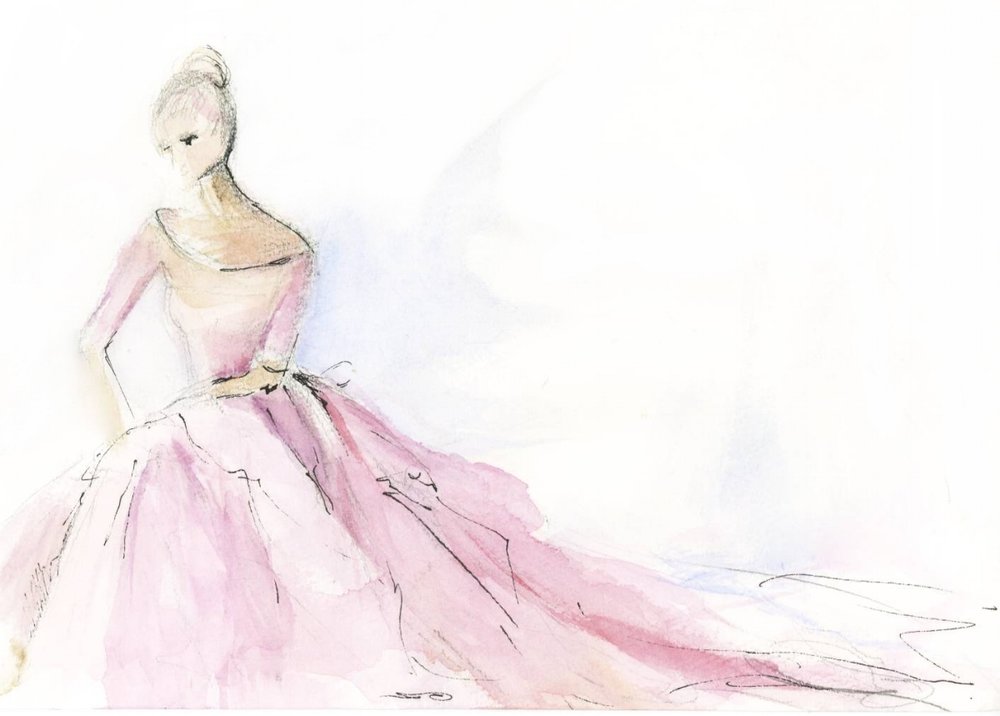 1000x716 Girl In Pink Dress Sitting Art By Diane Bronstein