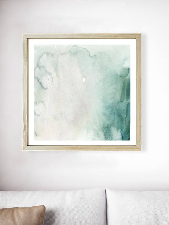 570x760 Light Green Watercolor Gradient Wash Print Forest Green Print