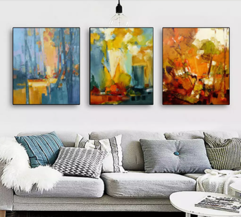350x316 Modern Warm Color Painting Abstract Art Watercolor Graffiti