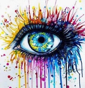 291x300 Watercolor Pop Art Eye Ball Zombie Rainbow Wet Paint Graffiti Cool