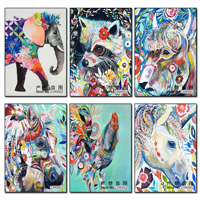 640x640 Full Drill Animals Home Decoration Diamond Painting Watercolor