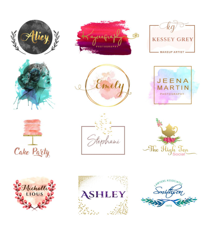 680x742 Design Versatile Feminine Watercolor Signature Logo By Ashleyeliz