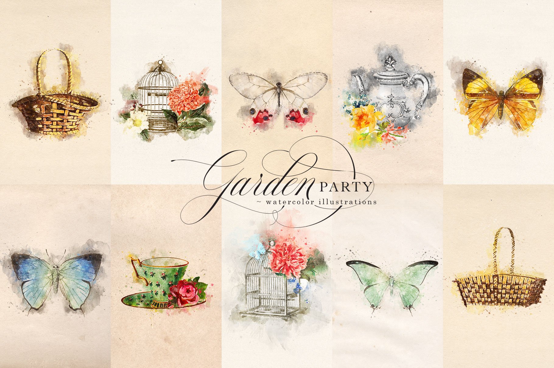 1820x1211 Garden Party Watercolor Graphics