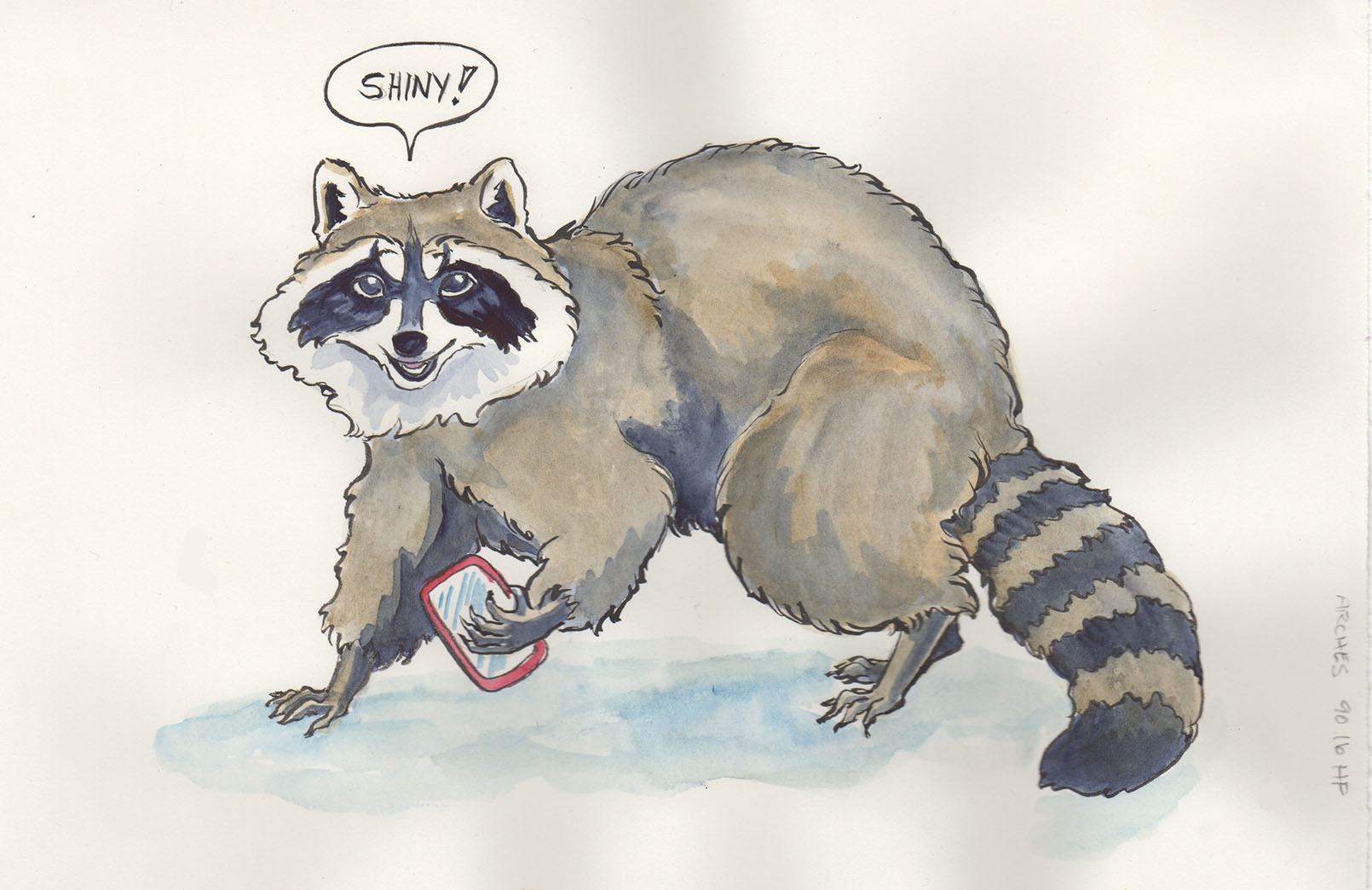 1610x1044 Testing Watercolour Paper With Renfrew The Raccoon Karen