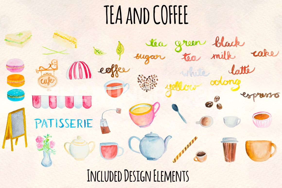 1160x772 Tea And Coffee Watercolor Graphics By Violet Lebeaux