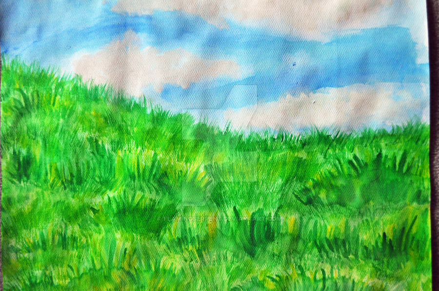 900x598 Watercolor Practice Grass By Flamingserpent