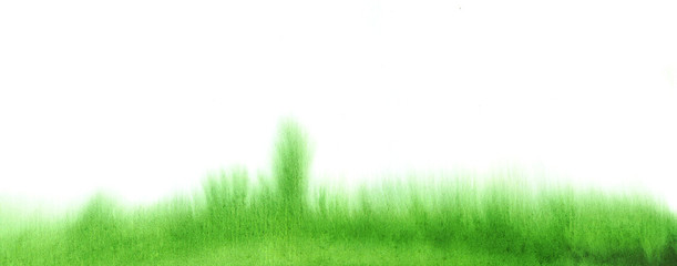 611x240 Watercolor Green Fluid Watercolor Grass Stains Texture. Abstract