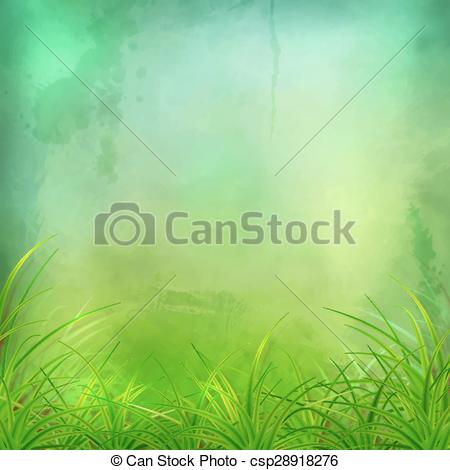 450x470 Vector Watercolor Green Grass Background. Decorative Vector Grunge