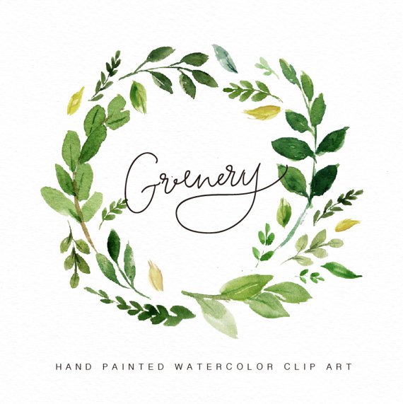 570x571 Watercolor Flower Wreath Clipart Greeneryhand Paintedwedding