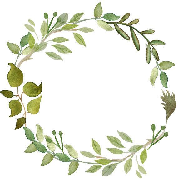 570x571 Greenery Clipart Leafy Wreath Watercolor Wreath Watercolor Etsy