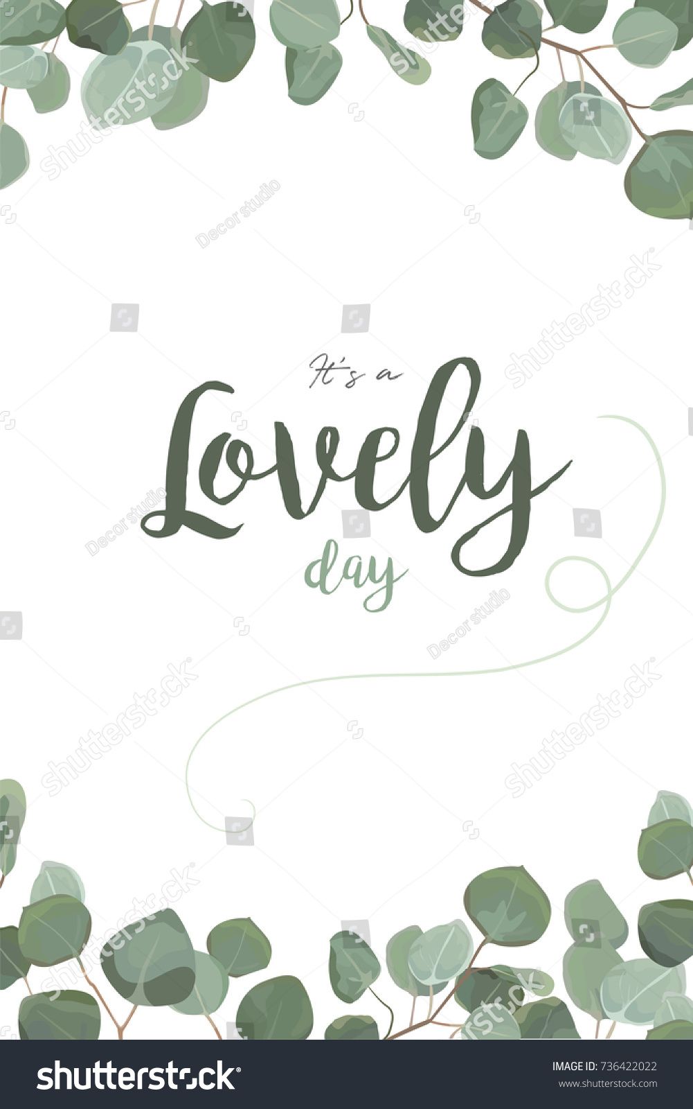 1001x1600 Vector Floral Card Design Eucalyptus Silver Dollar Greenery