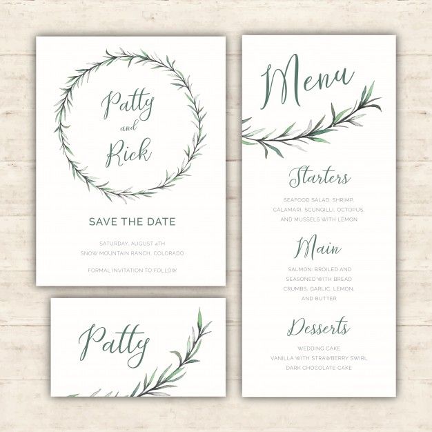 626x626 Watercolor Greenery Wedding Pack Free Vector Wedding Wish List