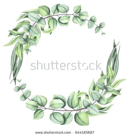 450x470 Green Wreath Hand Painted Watercolor Free Vector Greenery Diy Kuapp