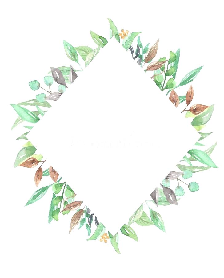 728x900 Greenery Border Download Watercolor Foliage Leaves Leaf Green