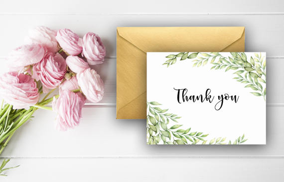 570x365 Watercolor Thank You Cards