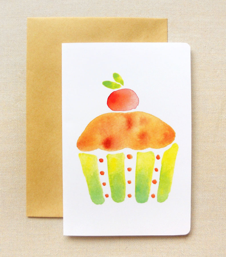 792x900 Sweet Cupcake 4x6 Happy Birthday Card Thank You Notecard