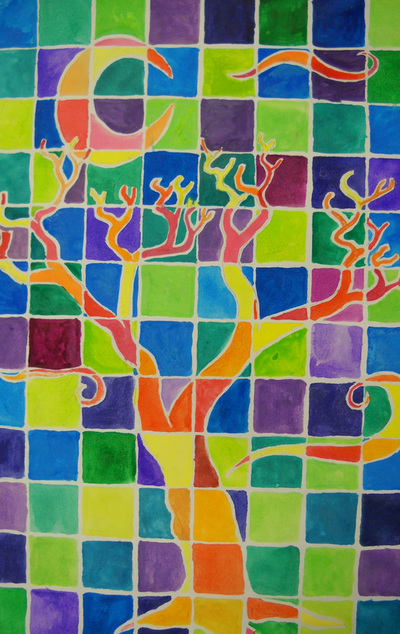 400x634 Watercolor Grid