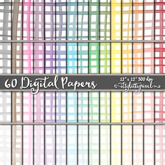 570x570 Watercolor Grid Scrapbook Paper Crosshatch Scrapbooking Etsy