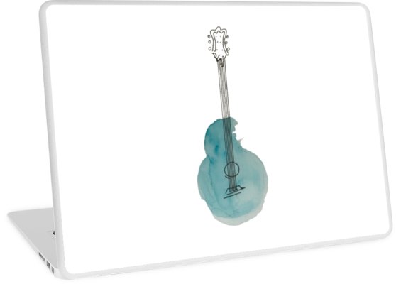 558x400 Watercolor Guitar Laptop Skins By Chantal Vollmar Redbubble