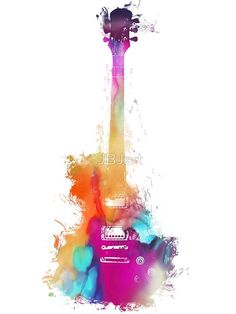 236x314 Watercolor Guitar Silhouette