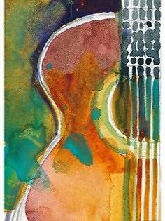 236x315 Watercolour Acoustic Guitar