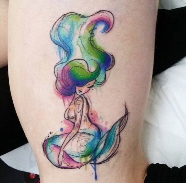600x588 60 Awesome Watercolor Tattoo Designs