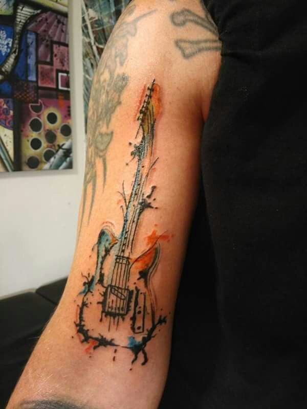600x800 Abstract Watercolor Guitar Tattoo Tattoos Ideas