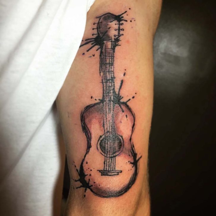 728x728 Acoustic Guitar Tattoo On Tricep Best Tattoo Ideas Gallery