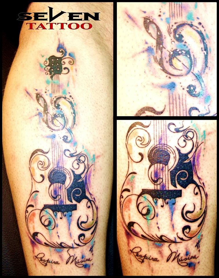757x960 Watercolor Music Guitar In Seven Tattoo Leiria Edge