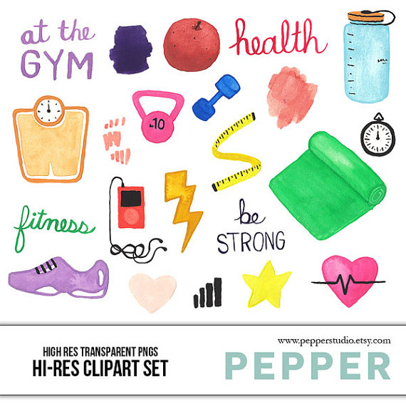 570x570 Instant Download Health Amp Fitness Watercolor By Pepperstudio