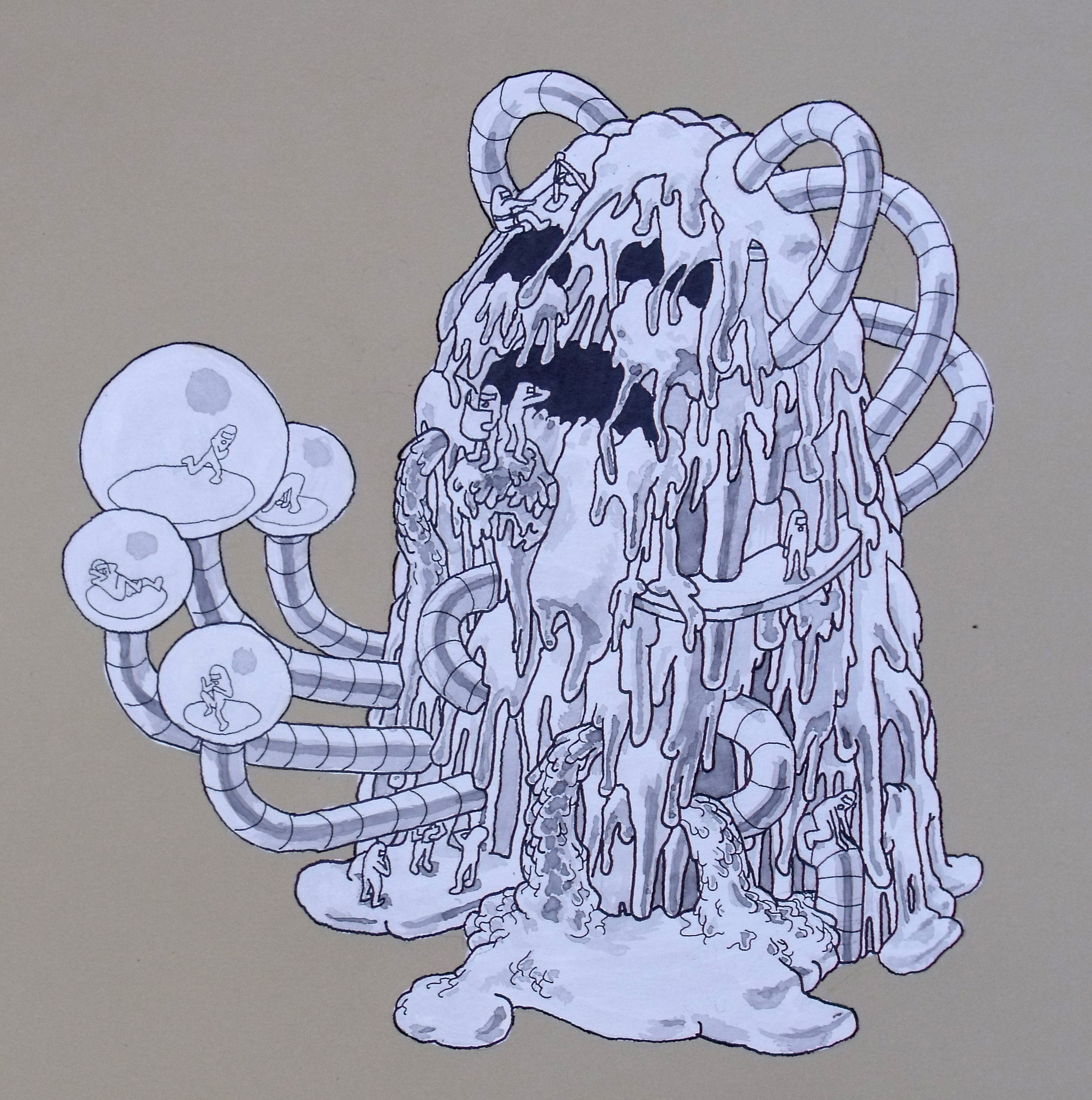 2240x2256 Mound With A Gym 11 X 11 Pen Ink And Watercolor On Paper