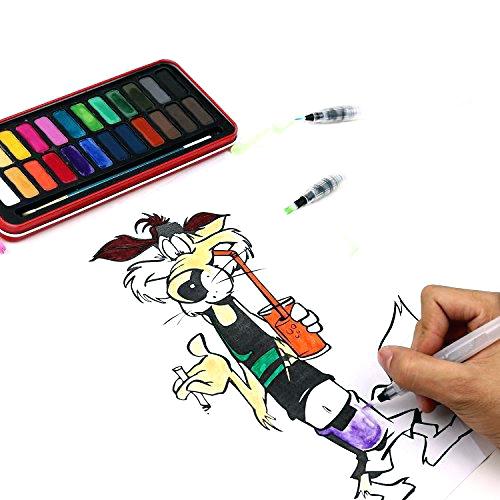 500x500 Water Coloring Set Water Coloring Brush Pens Set Of 6 Brush Tips