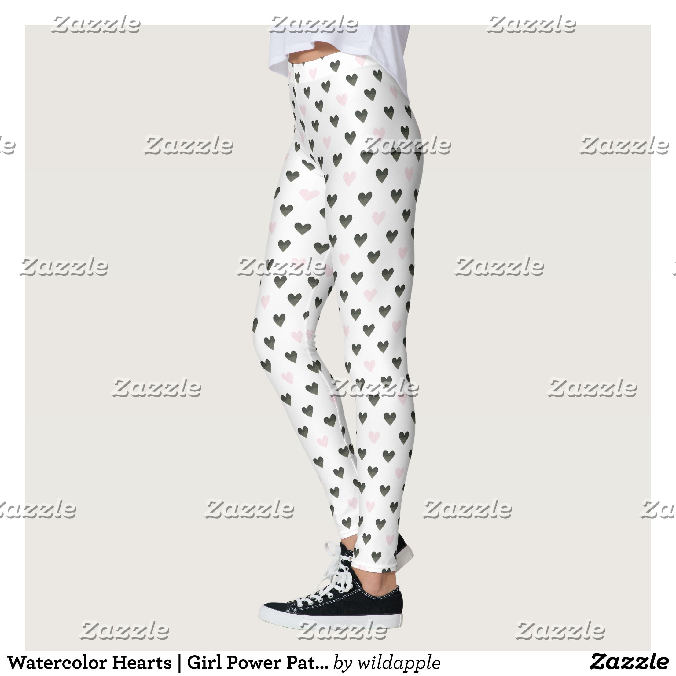 2212x2212 Watercolor Hearts Girl Power Pattern I Leggings Beautiful
