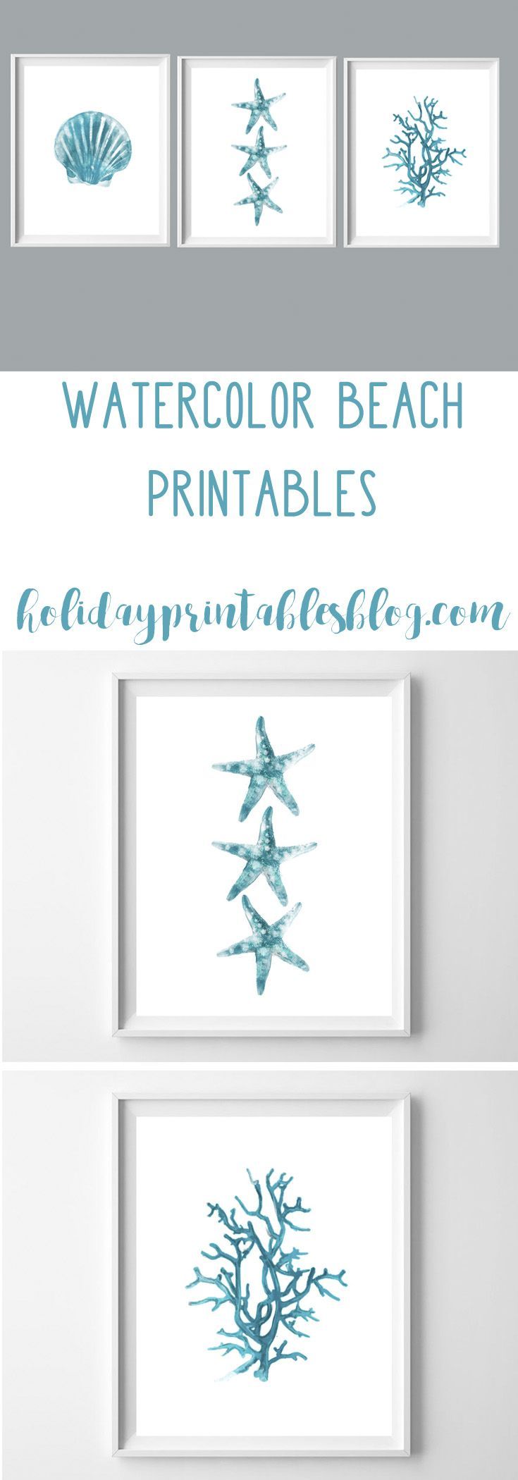 735x2100 Decor Hacks Watercolor Beach Printables Free Printable Art